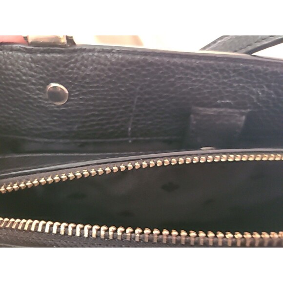 Kate Spade Leila Black Leather Medium Triple Compartment Satchel crossbody Bag - Picture 13 of 14